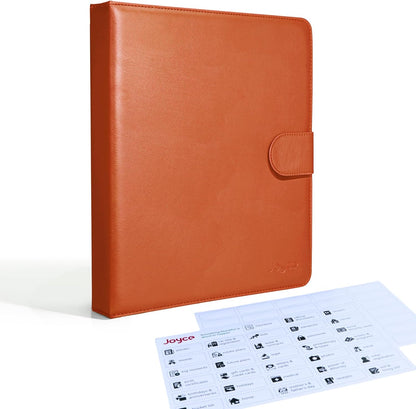 JOYCE Important Document Organizer 14 Expanding Pockets,Brown