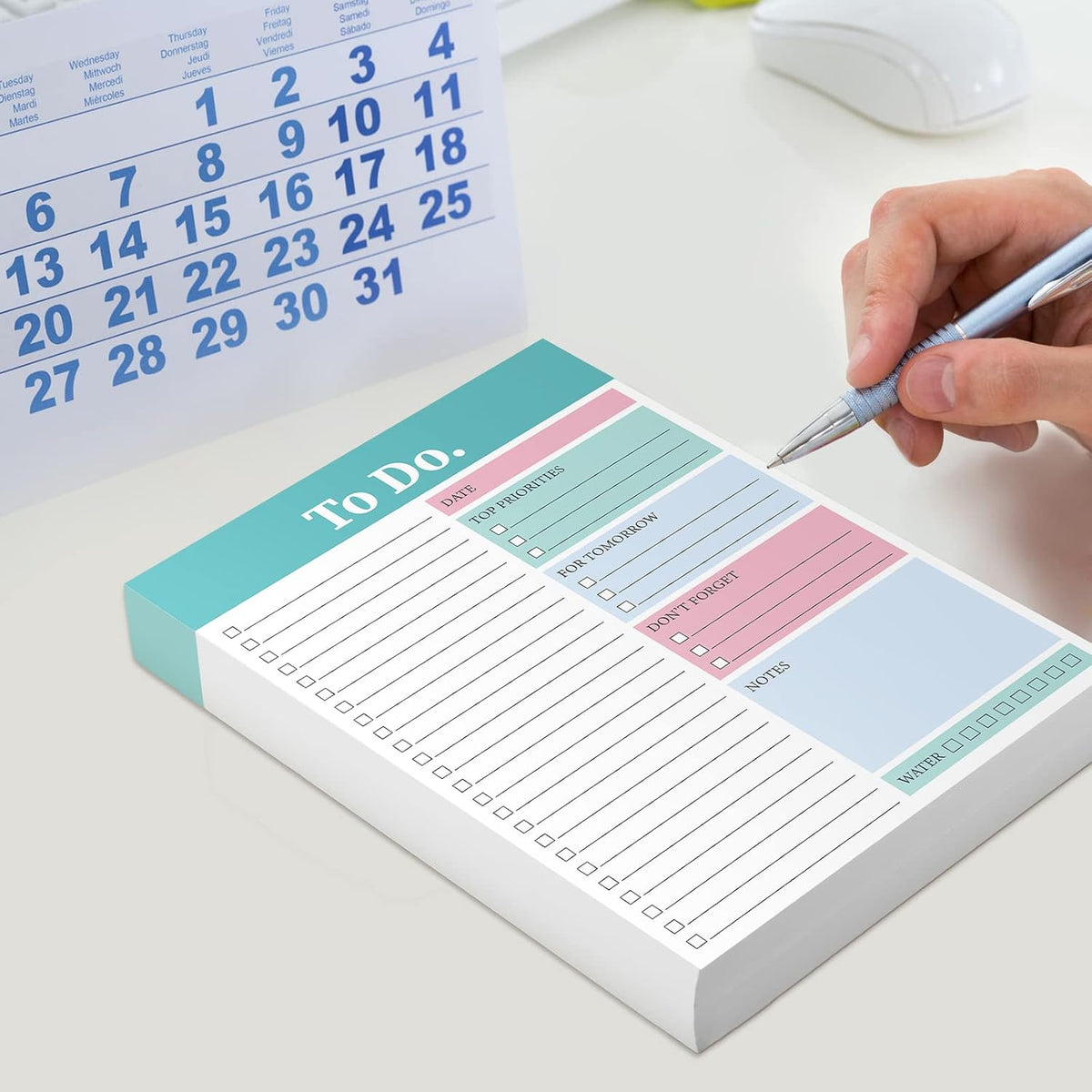 Spakon 300 Sheets Daily to Do List Notepad Notebook Library Card to Do Planner Checklist Memo Writing Pad Schedule Reminder Office Homework Planner for Task, 6" x 8(Classic,White)