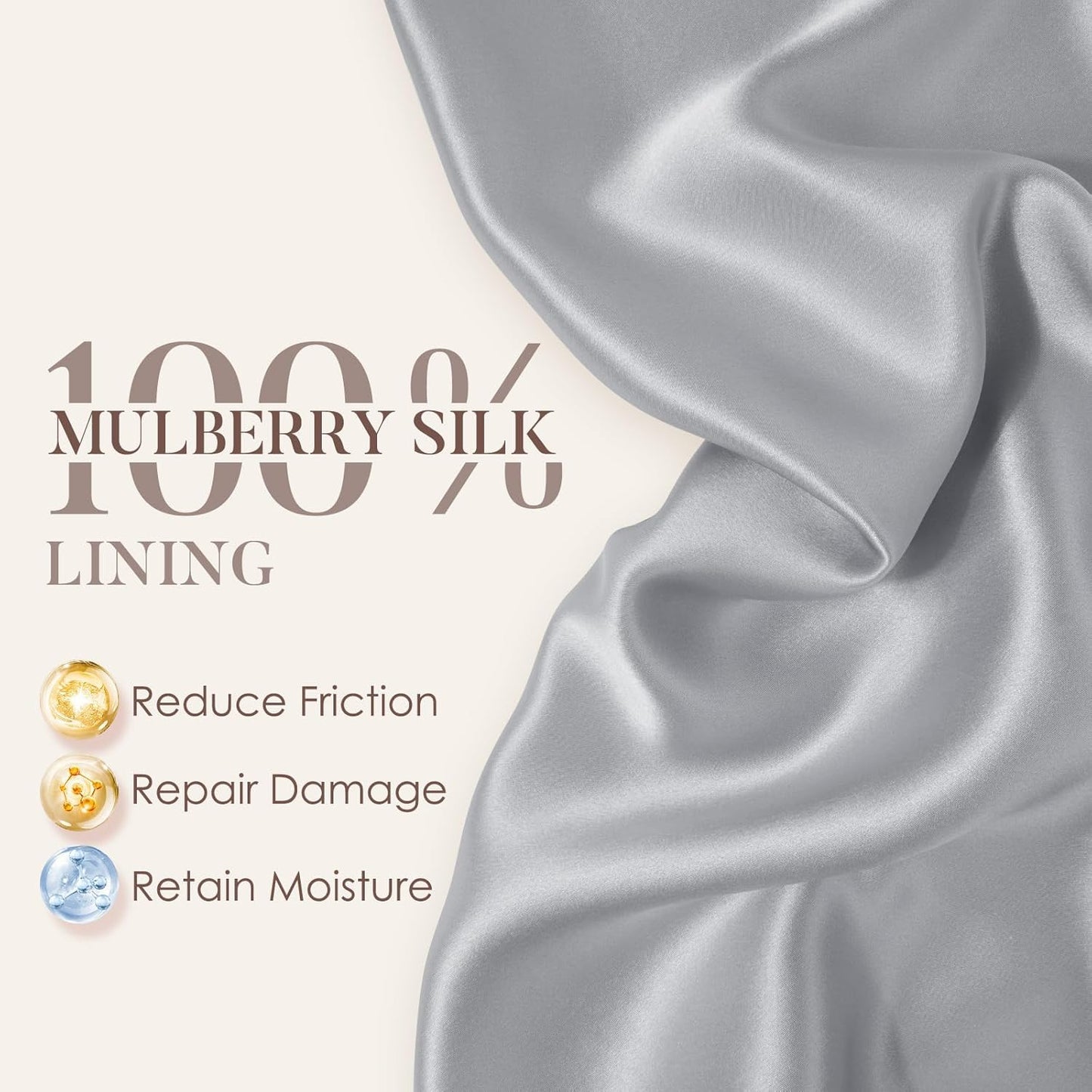 LULUSILK 100% Mulberry Silk Bonnet for Sleeping Women and Men, No More Frizzy Tangled Hair, Real Silk Sleep Cap for Curly Hair, Black, Pack of 1