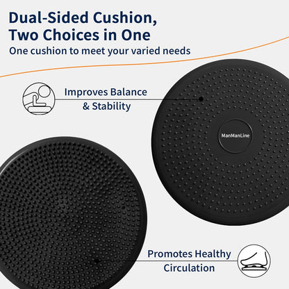 Wobble Cushion Balance Disc, Extra Thick Sensory Pad for Kids & Adults, Flexible Seating Core Strength Trainer for Posture Correction, Desk, Yoga & Stability Workout with Pump