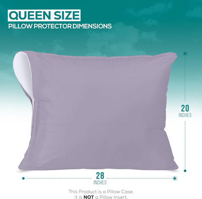 Utopia Bedding Premium 100% Waterproof Pillow Protectors with Zipper Standard Size (Set of 4), Bed Bug and Dust Mite Proof Zippered Pillow Covers, Pillow Encasement Cases, Gray
