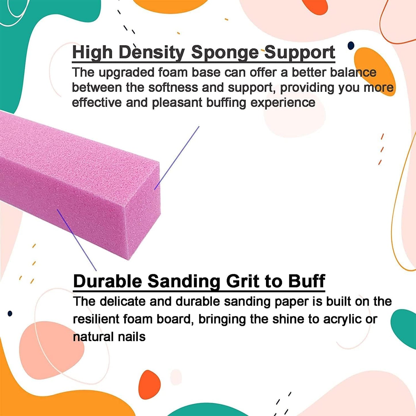 10 Pcs Nail Buffer Block for Acrylic and Natural Nails, 4 Sided Sanding Buffers for Gel Nails Fingernail Shine Buffing Filer Set, Professional Manicure Polisher Buffer Bulk Medium Grit (Purple)