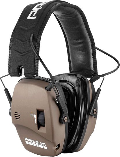 PROHEAR Electronic Ear Protection for Shooting with 4X Sound Amplification, Gun Range Hearing Protection Muffs, NRR 23dB Noise Reduction Headphones for Hunting, Green
