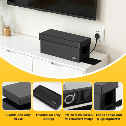 Tamfile Cable Management Box, Fireproof Foldable Cord Organizer and Cover