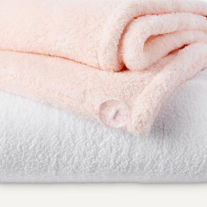 Amazon Basics Quick Dry Microfiber Hair Towel Wrap, Hair Drying Towel, Grey/Beige, 2-Pack
