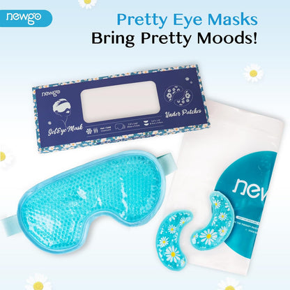 NEWGO Cooling Eye Mask for Puffy Eyes, Cold Eye Mask Eye Ice Pack for After Eyes Surgery, Tension Stress Relief, Itchy Eyes, Headaches, Dark Circles - Blue