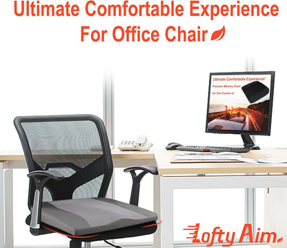 Lofty Aim Car Seat Cushion, Comfort Memory Foam Car Cushions for Driving - Sciatica & Lower Back Pain Relief, Driver Seat Pillow for Auto, Office Chair, Wheelchair - Black