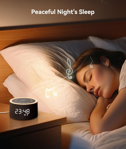 Dreamegg D1+ Sound Machine & Alarm Clock - Sound Machine for Sleep, White Noise Machine with 29 Soothing Sounds, Night Light, 0-100% Dimmable, White Noise Alarm Clock for Bedrooms Adults Baby