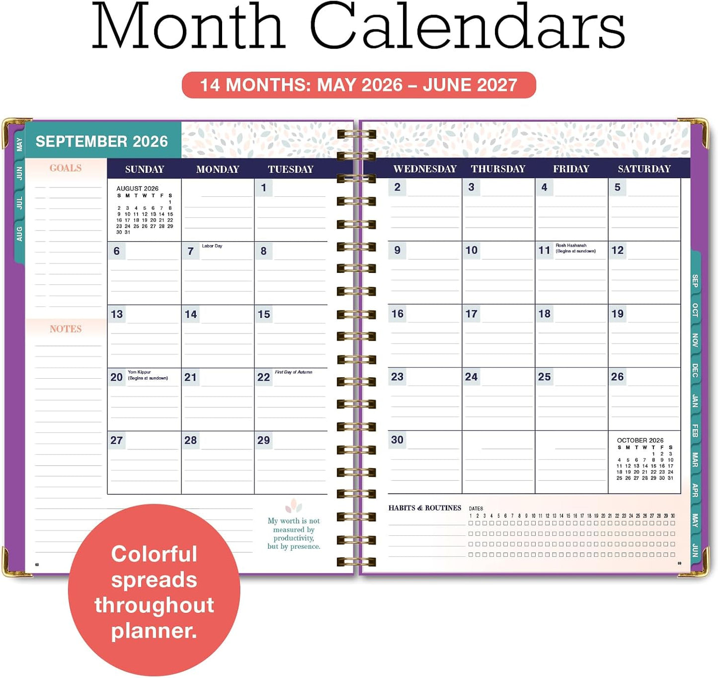 FAMILY PLANNER ORGANIZER – 8.5" x 11" Weekly & Monthly Calendar (May 2026-Jun 2027). 5+ People, Meal Planning, Budgeting, Habit Tracker – Hardcover, Household Schedule Organizer for Parents, Kids, & Caregivers (Navy Gold Numbers)