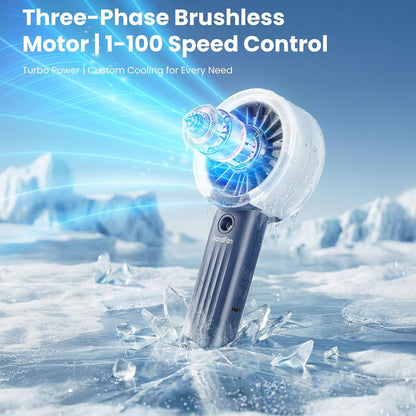 HandFan Upgraded Misting Fan with LED Display – Extreme Cooling Portable Handheld Fan with Water Mist Spray, 50% Stronger Airflow & Quieter, USB Rechargeable for Travel/Park/Disney/Beach/Concert/Game