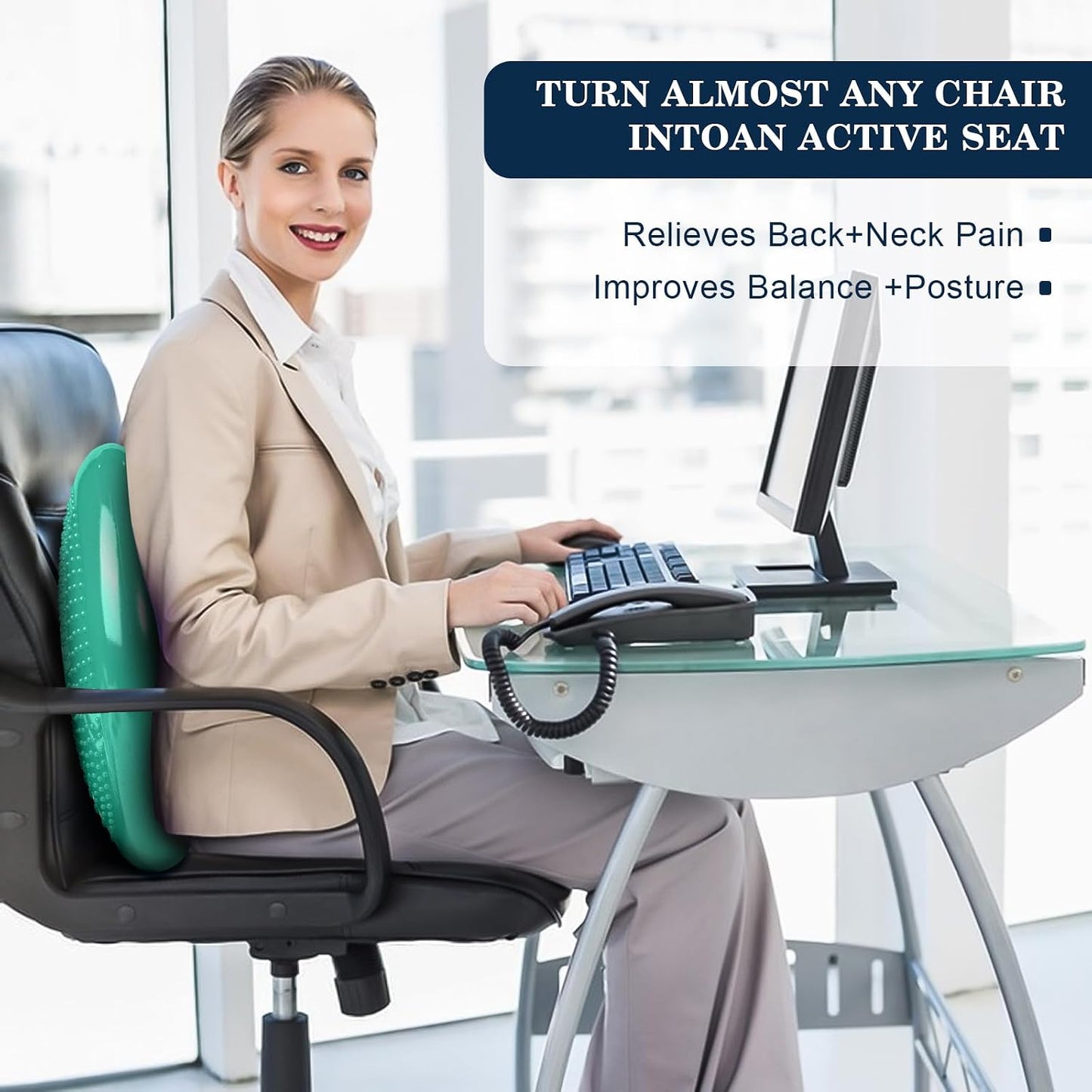 Wobble Cushion，Wiggle Seat，Balance Disc （Extra Thick 34cm/13.4in），for Balance Stability Training, Improve Sitting