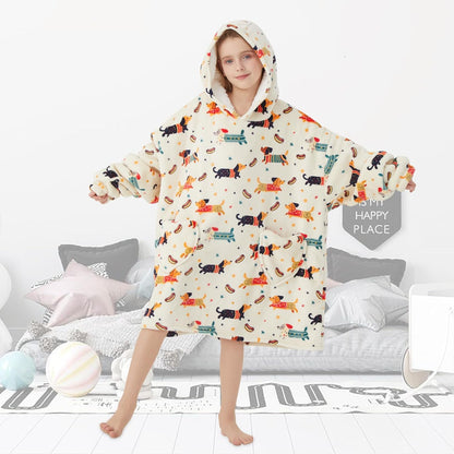 Fiosnow Glow in the Dark Unicorn Blanket Hoodies for Kids 6-13YR Oversize Wearable Blanket Hoodies for Boys Girls Teens