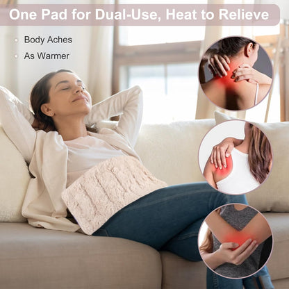 SuzziPad Microwavable Heating Pads for Neck and Shoulder Back Discomfort, 7x16 Fatigue Soothing Heated Pad Microwave, Moist Hot Packs, Unscented Heat Pack for Aches, Sore Muscle, Gray