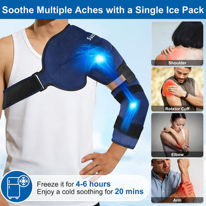 SuzziPad Shoulder Ice Pack Wrap for Rotator Cuff, Baseball Pitchers & Arm