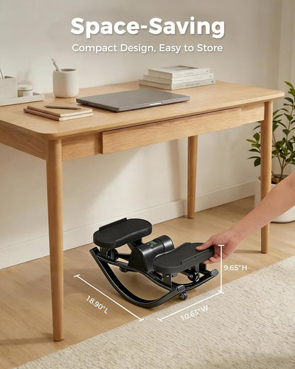 FineWay Upgraded Rock Stepper 2.0 for Exercise at Home, Rocking Stepper Side to Side, Low-Impact Knee-Friendly Exercise Machine with Resistance Bands, LCD Monitor & 330 LBS Capacity, Full Body Workout