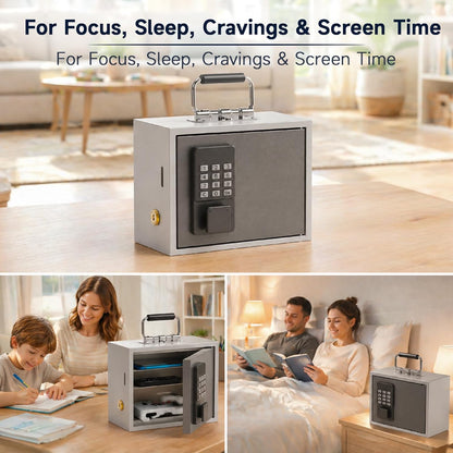 WeHere Phone Lock Box, Reduce Screen Time & Cravings, Time Lock Box with Time Period Password & App, 3 Unlock Modes, Phone Jail for Kids & Adults Focus Back