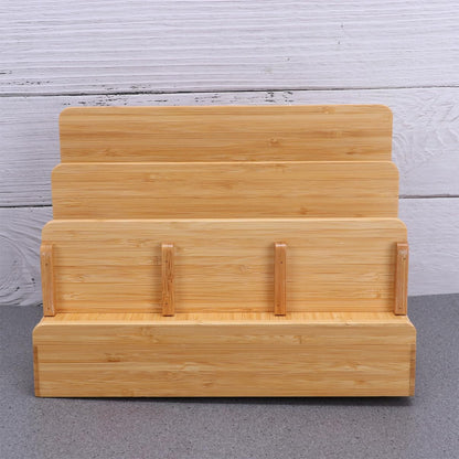 Bamboo Wood Charge Station Docking Organizer for Cellphone Tablets