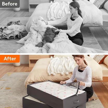 Lifewit 95L Under Bed Storage Container, Blanket Organizer, Gray