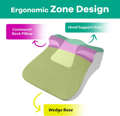 Ergonomic Wedge Pillow for Sleep Apnea Memory Foam Reading Pillow for Back, Neck & Head Comfortable Support-Grey(Extra Large)