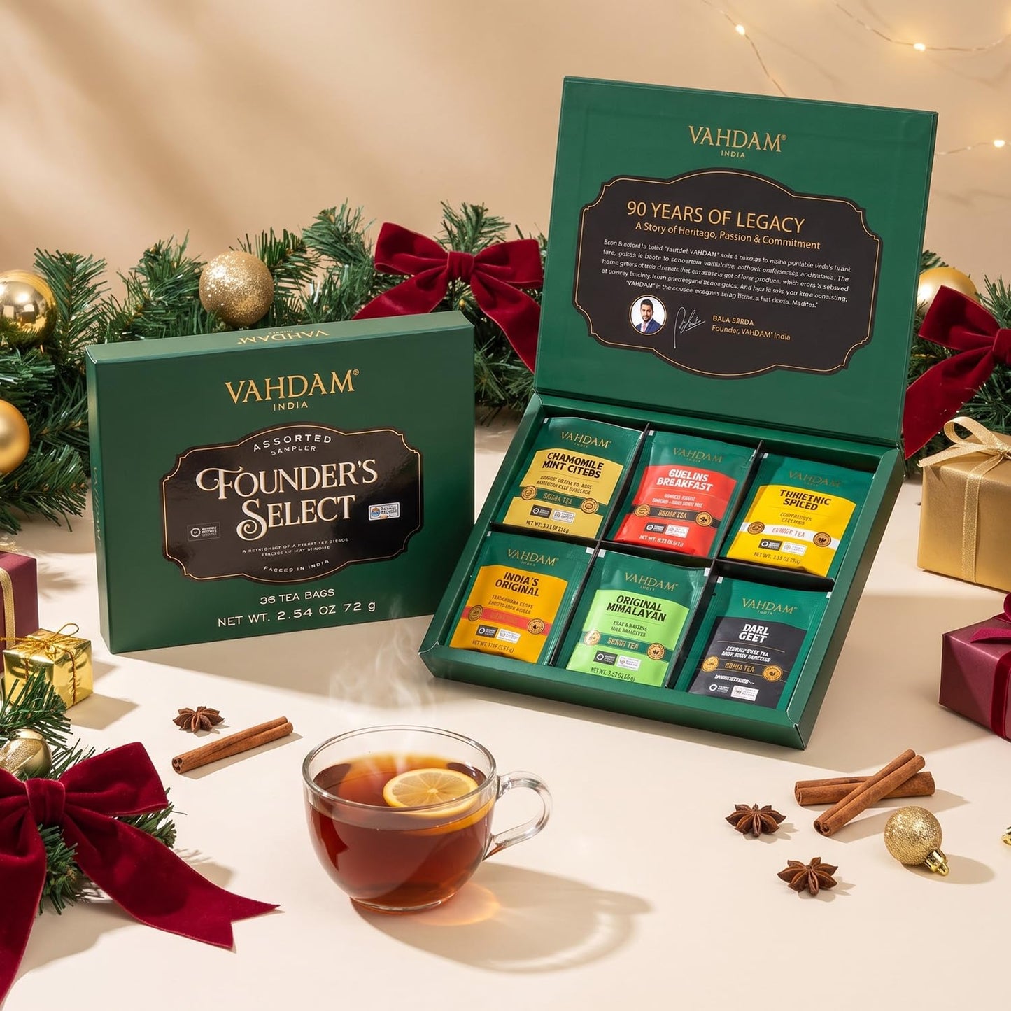 VAHDAM, Assorted Black Tea Loose Leaf Tea Gift Set (10 Flavors) Gift Ideas for Women & Men | Directly Sourced From Assam and Darjeeling | Resealable Ziplock Pouch