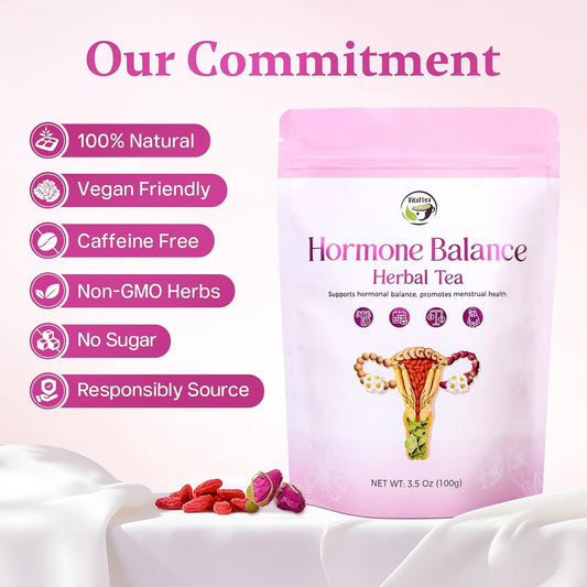 Vital Tea Hormone Balance Tea for Women, Natural Red Raspberry Leaf & Goji Berries Herbal Tea for Women Wellness, Cycle Support- Loose Leaf Tea