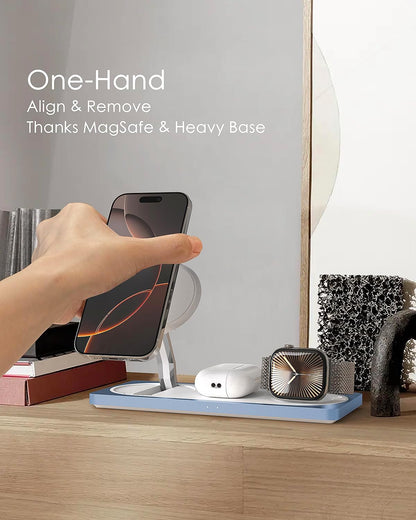 PETINO 3 in 1 Wireless Charging Station for Apple Devices with MagSafe