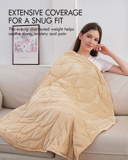 Kaisa Weighted Lap Blanket 7 lbs 41" x 53", Cozy Luxury Crystal Velvet Small Weighted Blanket for Adults, Portable Travel Weighted Blanket for Relaxation, All-Season Blanket, Machine Washable, Green