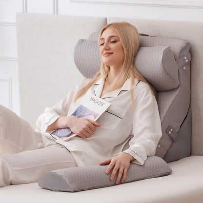 Ruqmuis Wedge Pillow Set for After Surgery, Bed Wedge Pillow, White