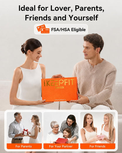 IKEEPFIT Portable Heating Pad for Back, FSA Eligible HSA, Cordless Heat Belt with Massager for Lower Back Pain Relief, Battery Powered 8000 mAh Rechargeable, MAXwarm 3.0, Gift for Women Men 90-310 lb