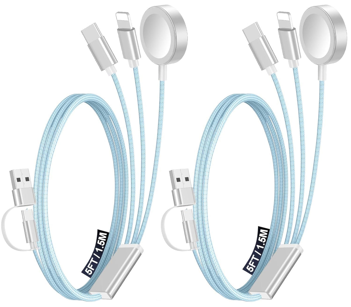 Travel Essentials for Apple Watch Charger,3-in-2 Multi Charging Cable