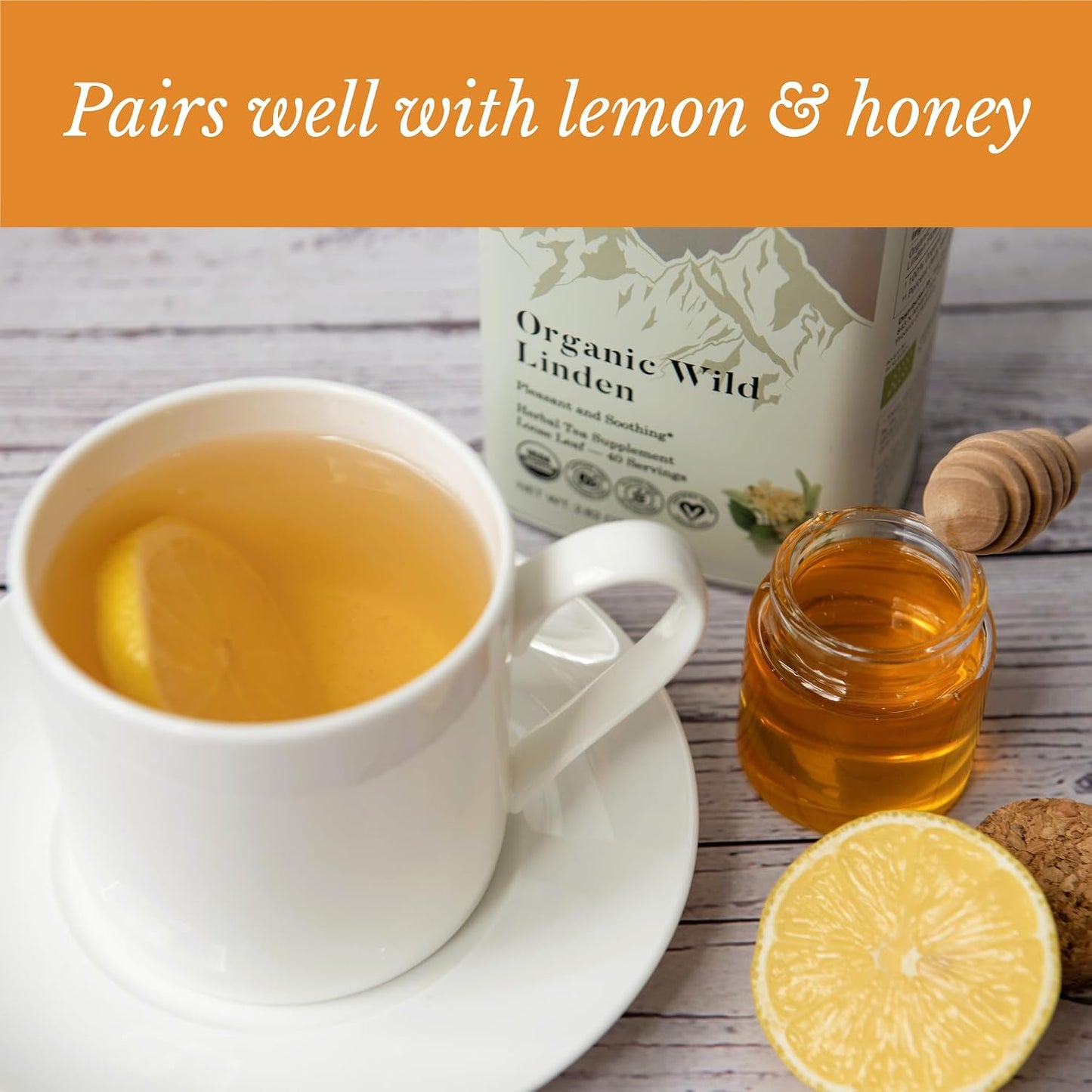 Organic Lemon Balm Tea - Caffeine Free Loose Leaf Herbal Tea - Pharmacopoeia Potency - 25 Servings