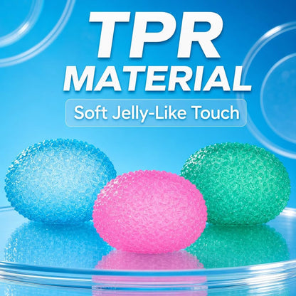 Squishy Textured Stress Balls 3pcs, Soft Memory Gel Squeeze Balls Fidget Toys for Kids/Adults Hand Exercises, Party Favors Anxiety Relief Squeeze Ball