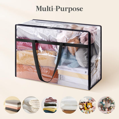 Lifewit 45L Clear Clothes Storage Bags,Plastic Foldable Blanket Storage Bag