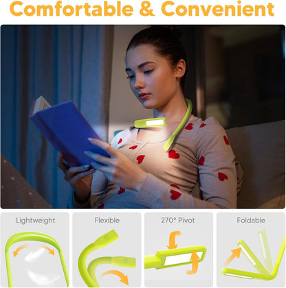 Reading Light, Rechargeable Neck Light, Stepless Dimming Book Light