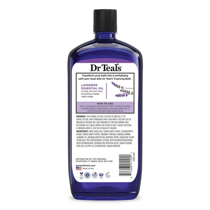 Dr Teal's Foaming Bath with Pure Epsom Salt, Soothe & Sleep with Lavender, 34 fl oz (Pack of 2)