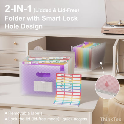 ThinkTex Accordion File Organizer, 12 - Pocket Expanding File Folders