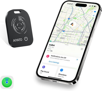 Mini Wallet Tracker Card, Key and Item Locator IP65 Waterproof Find Nearby Far Away iOS Only Work with Apple FInd My App Rechargeable Phone Finder for Keys, Bags More