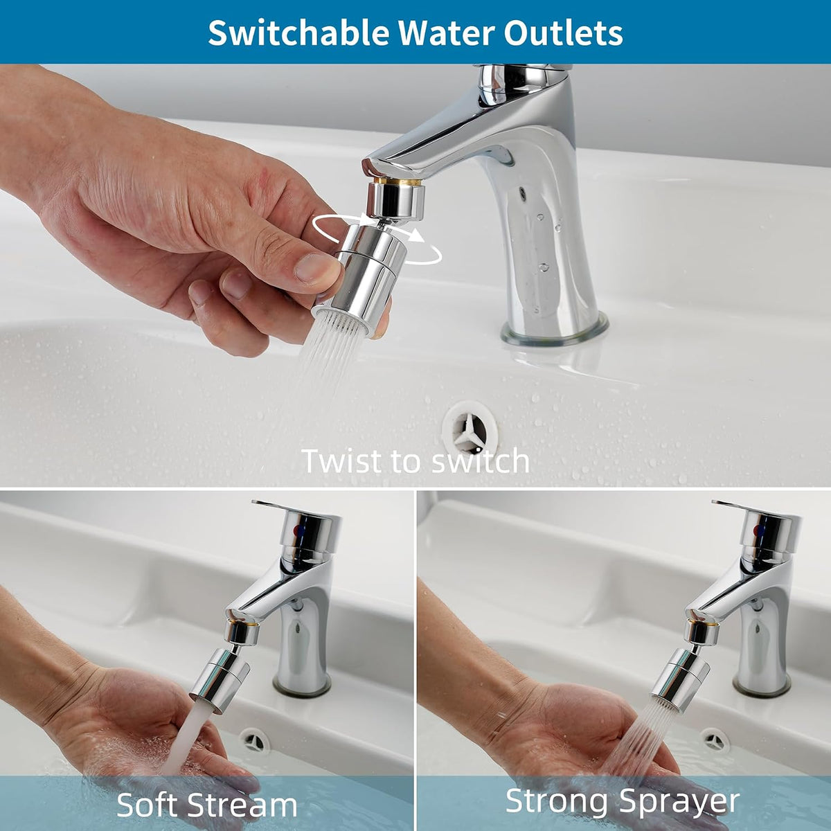Hibbent NSF/ANSI/CAN 61 & cUPC Certified Faucet Aerator, Chrome
