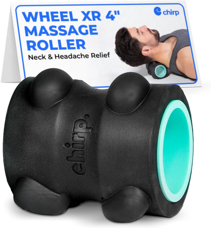 Chirp Wheel XR 3P Massage Roller Set - 10” Acupressure, 6” Knot-Kneading Thumb, 4” Neck & Headache Tension Relief, High Density Foam Massage Rollers for Back & Neck Pain, 500lbs Capacity, Black