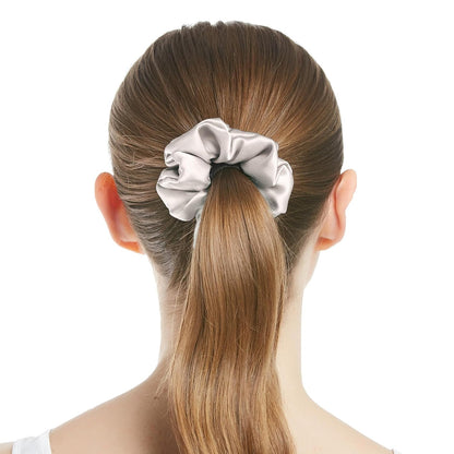 LILYSILK Silk Hair Scrunchies / Ties for Frizz & Breakage Prevention, 100% Mulberry, No Damage, Elastic ponytail Holders, 1Pc, Coffee - Colors A