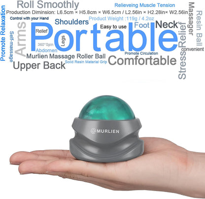 Massage Roller Ball, Tight and Sore Muscles Relief, Manual Massager, Alleviating Shoulder, Arms, Back, Legs, Calves or Muscle Tension