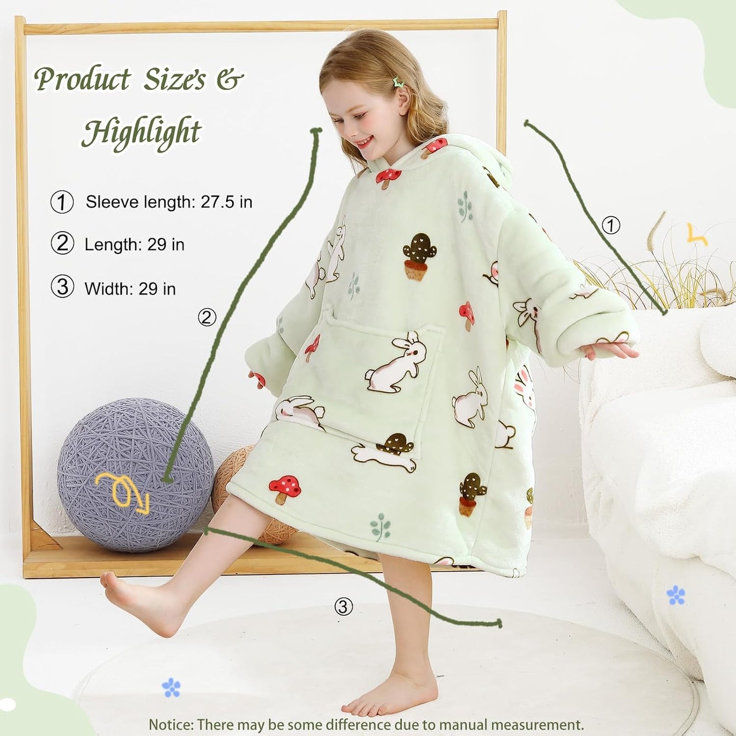 Aemilas Wearable Blanket Hoodie - Warm Sherpa Blanket Sweatshirt as Gifts for Adult Women Mom Men, One Size Fits All