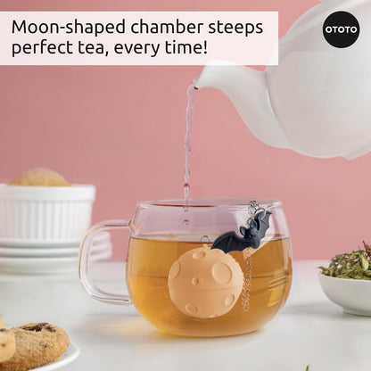 OTOTO Louie Cat Tea Infuser - Cats Loose Leaf Steeper & Diffuser, Tea Strainer Accessories, Cute Gifts for Cat Lovers, White Elephant Gifts, Cute Kitchen Accessories