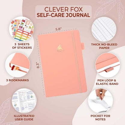 Clever Fox Self-Care Journal – Daily Reflection Notebook – Mental Health & Personal Development Planner, Meditation & Mood Log, A5 (Aquamarine)