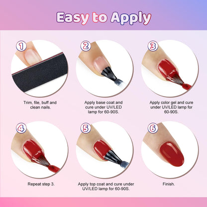 JODSONE Gel Nail Polish Kit with U V Light 32 Colors Gel Polish Nail + 4 Functional Adhesive Bottles Kit Soak Off Manicure Tools Gifts for Women
