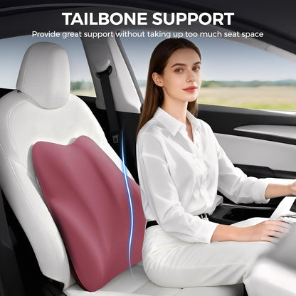 BEBAS Lumbar Support Pillow for Car, Memory Foam Back Cushion for Driving, Ergonomic Lumbar Pillow for Pain Relief, Comfort Lower Back Support for Office Chairs, Car Seat, Wheelchair -Black