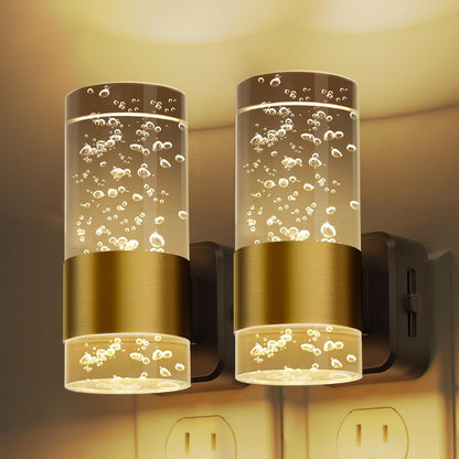 L LOHAS LED Night Lights Plug into wall, Amber Night Light with Adjustable Brightness, Plug in NightLight with Auto Light Sensor, Wall Sconce-Style Design Night Light for Bathroom,Hallway, 2 Pack