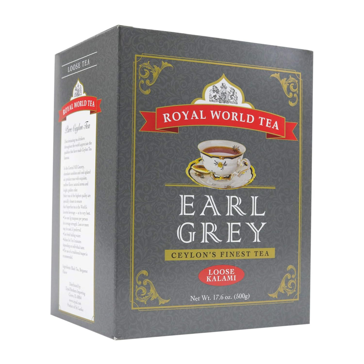 Royal World Loose Leaf Earl Grey Tea - Ceylon Black Tea Blend, 17.6 oz
