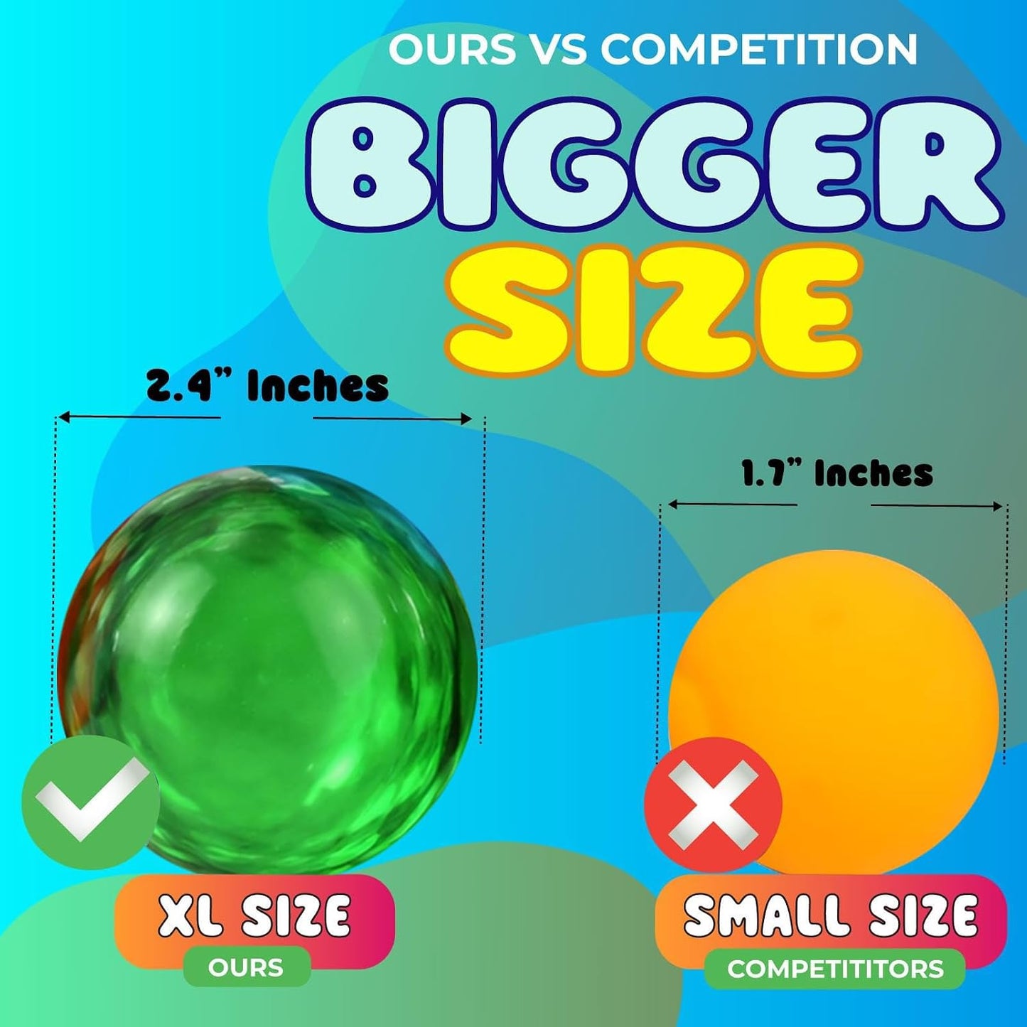Stress Balls for Adults - 18 Pack | Fidget Toys | XL Stress Ball, Office Supplies, Squishy Fidget Toys | Anxiety Relief Calming Tool | Squishy Balls for Autism & ADHD, Assorted