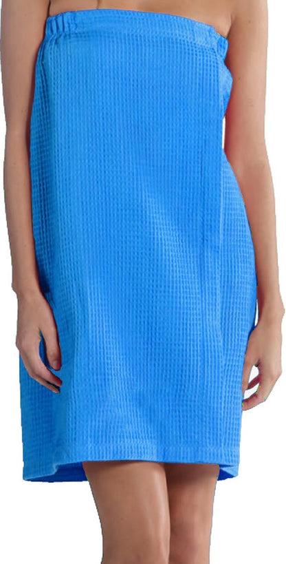 BY LORA Womens Lightweight Waffle Spa Wrap Towel, Quick-Dry Body, Multi Colors